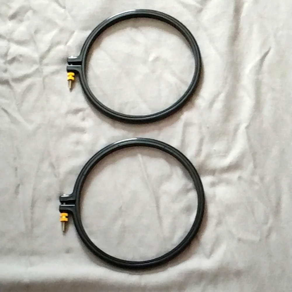 Two Cross-Stitch Hoops